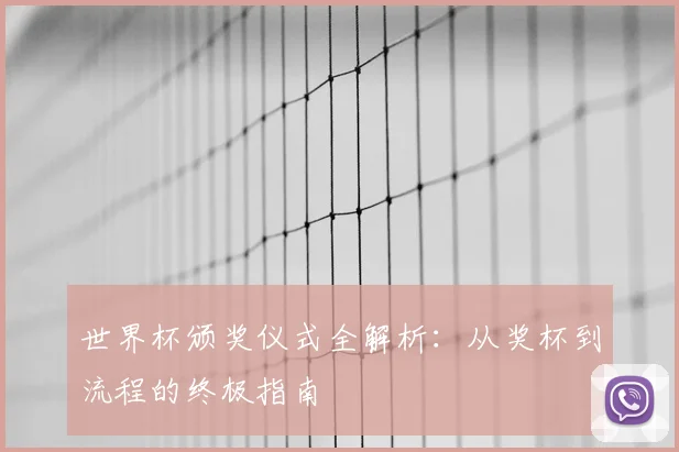 世界杯颁奖仪式全解析：从奖杯到流程的终极指南